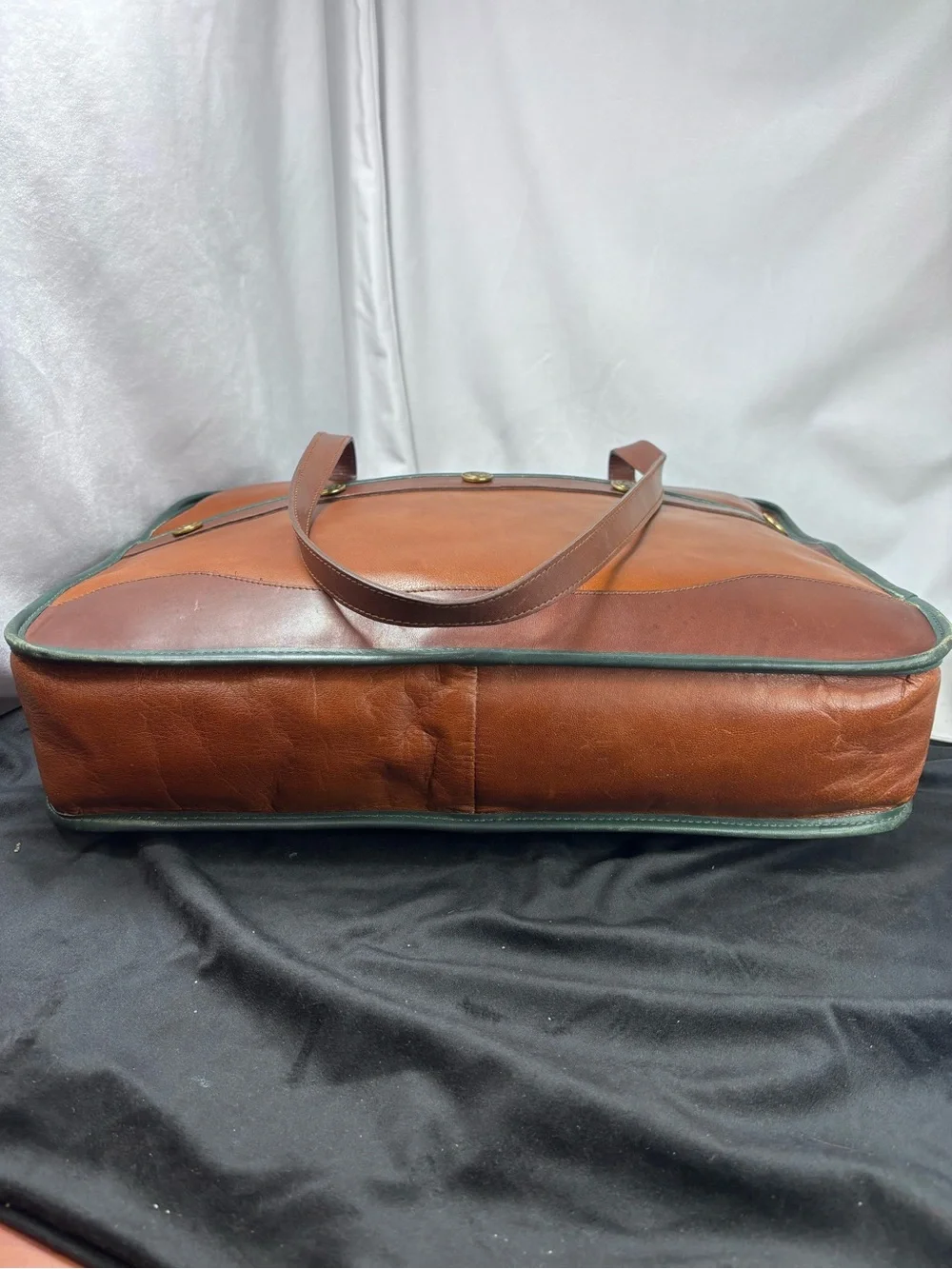 Rare Vintage Brahmin Heritage Leather Briefcase | Cognac Brown | Talon Zipper